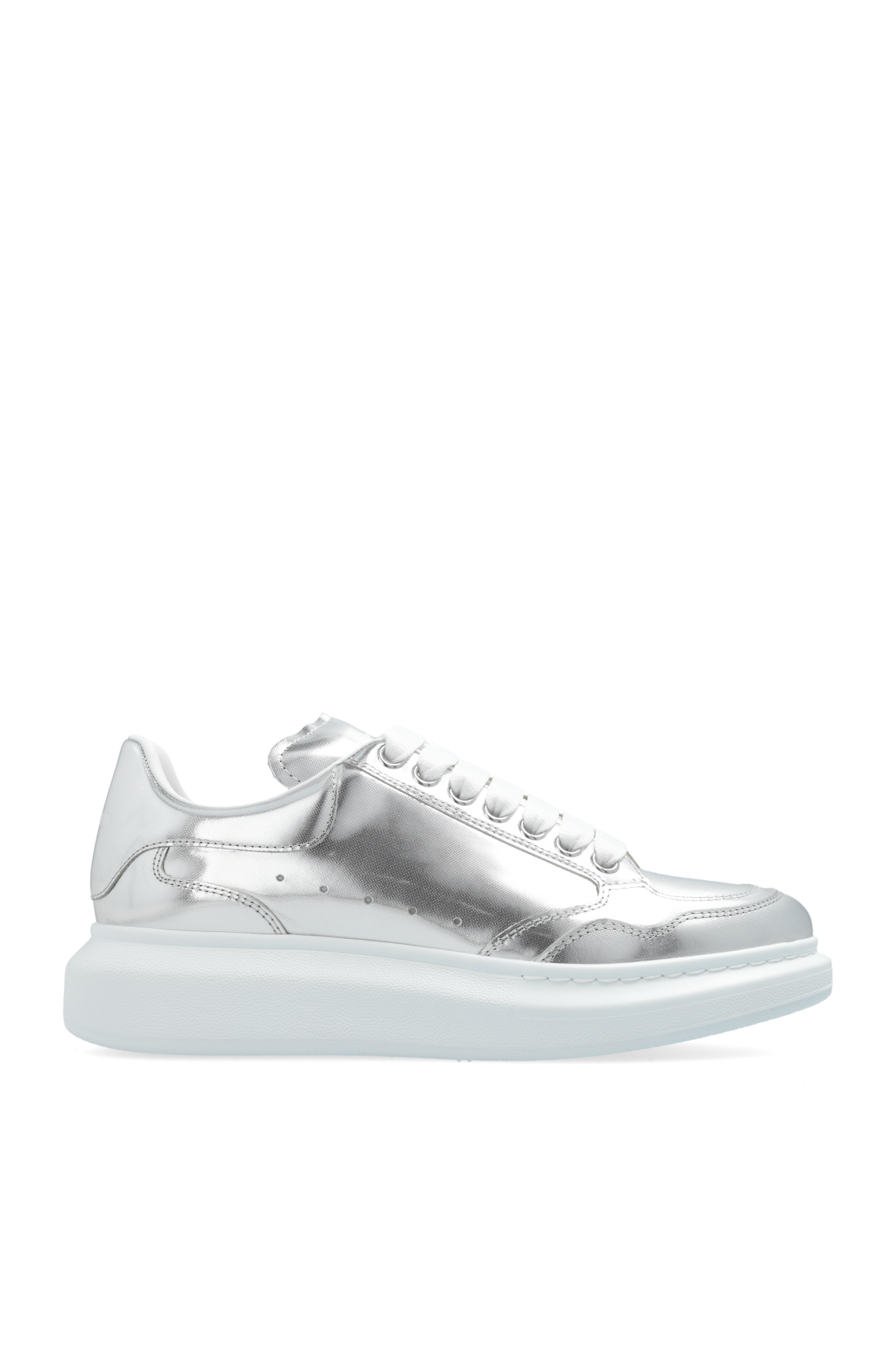 Silver alexander mcqueen trainers online